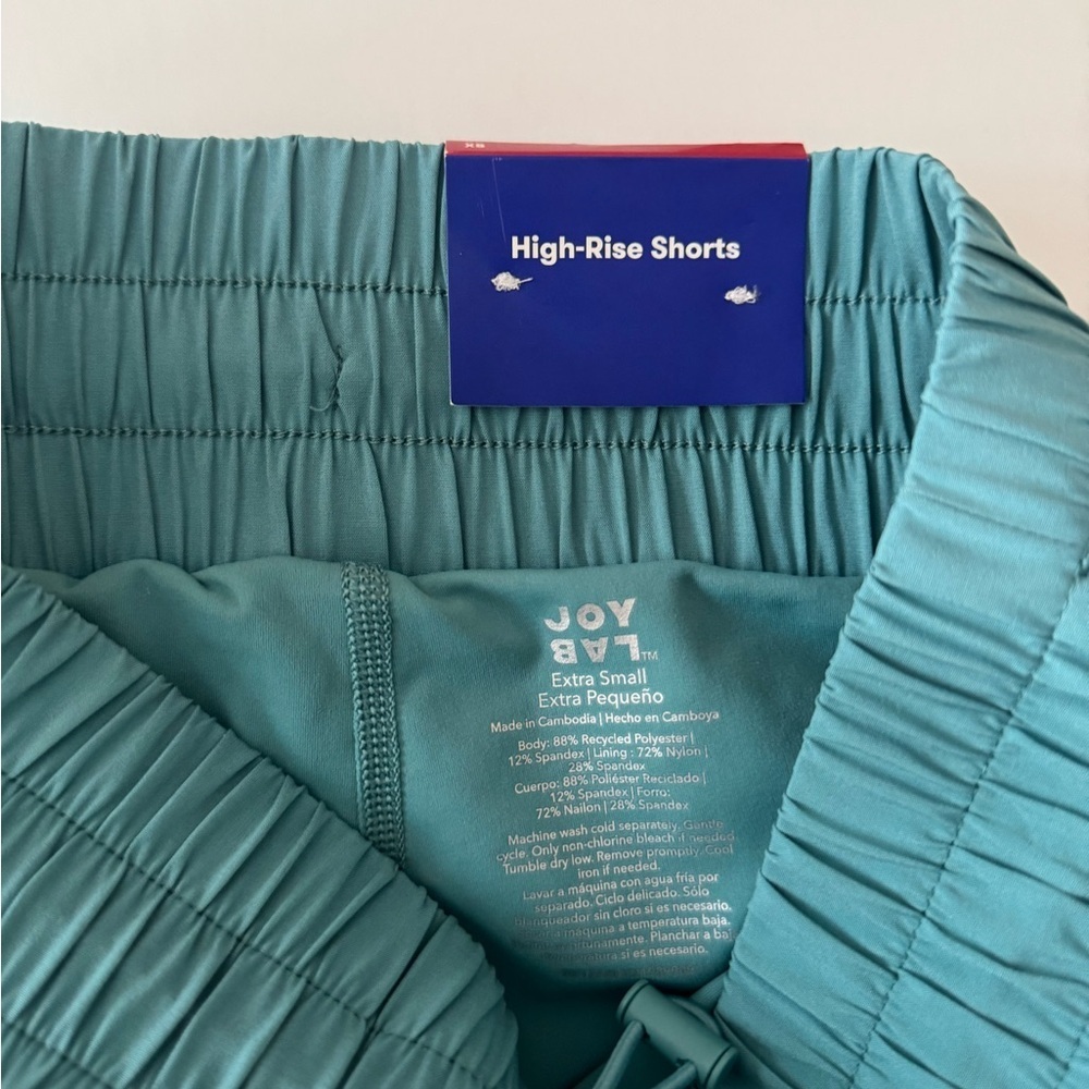 JoyLab Women’s Double Layer High Rise Athletic Shorts NWT Size XS Teal Green - Picture 3 of 6